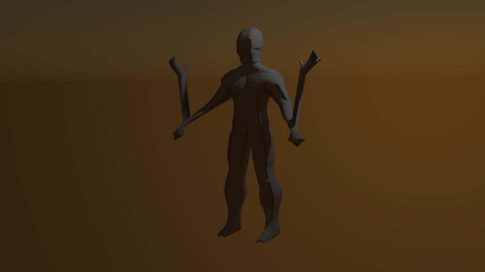 Monster Low-Poly human Low-poly 3D model_0