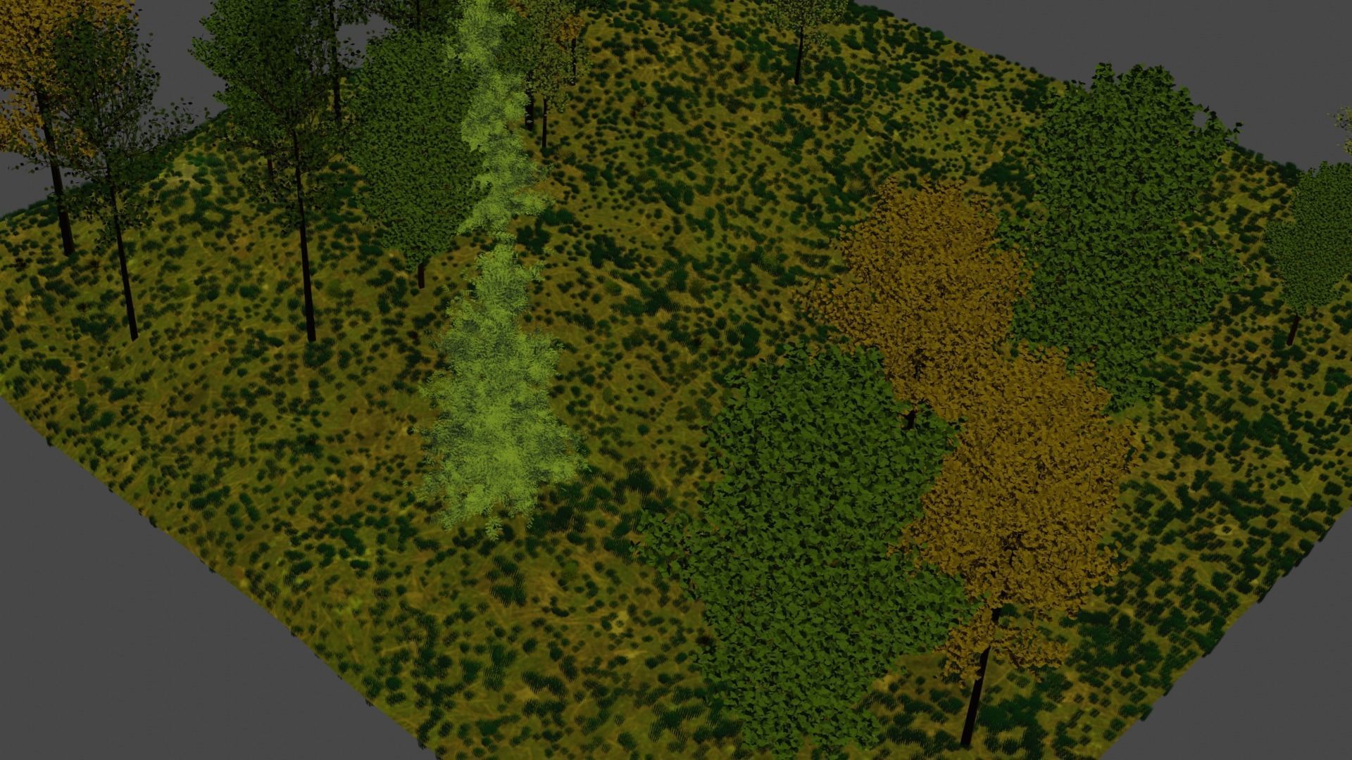 forest hill with trees and grass 3D model_1