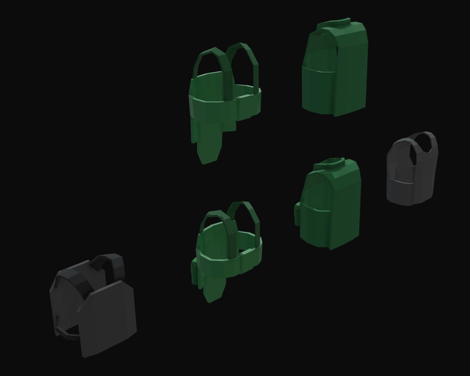  Armoured Vests 2 Low Poly Pack Low-poly 3D model_1