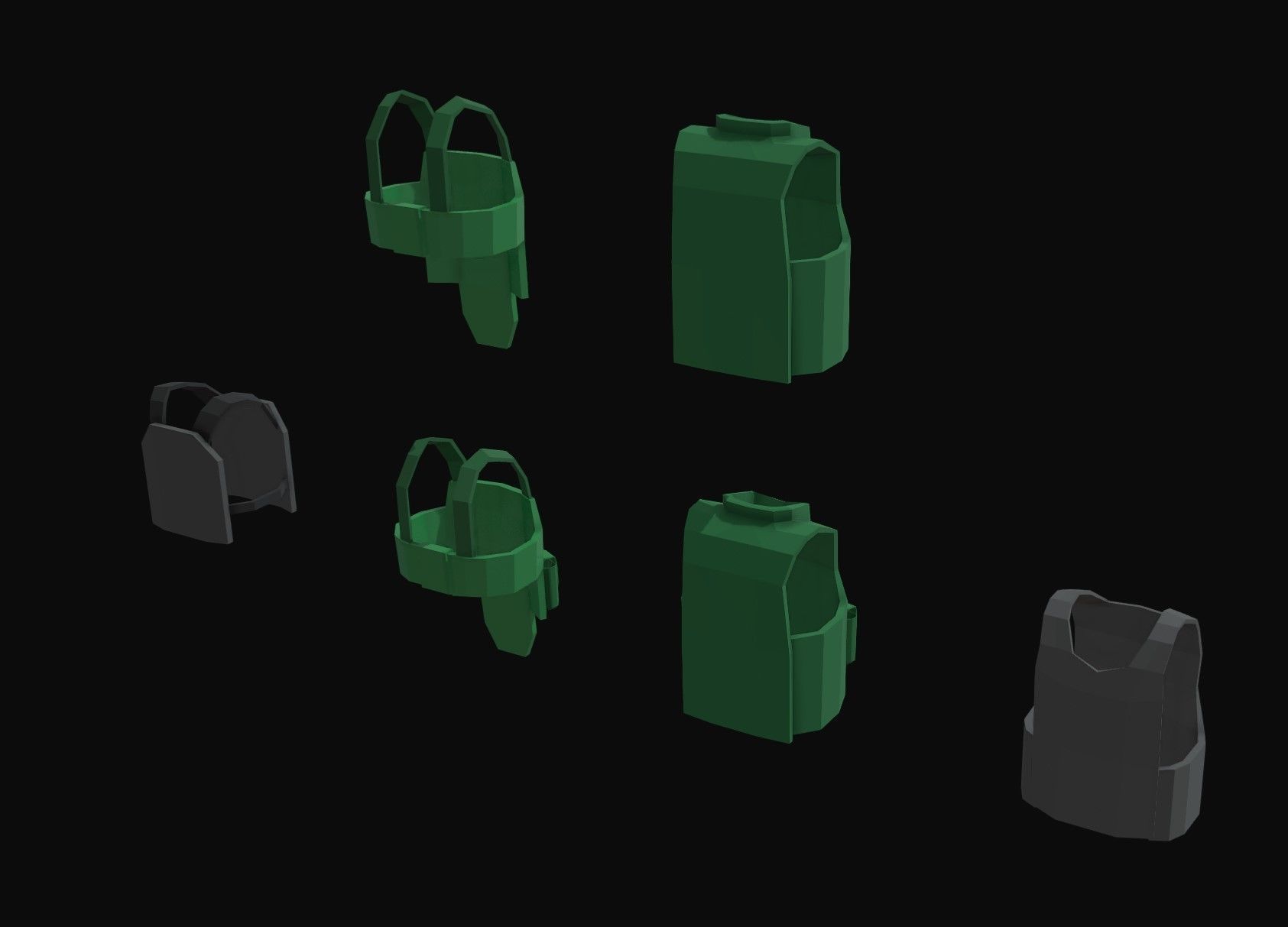  Armoured Vests 2 Low Poly Pack Low-poly 3D model_2