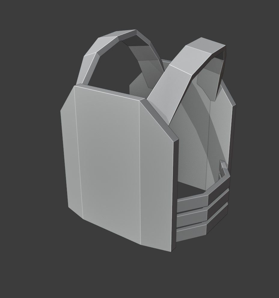  Armoured Vests 2 Low Poly Pack Low-poly 3D model_7