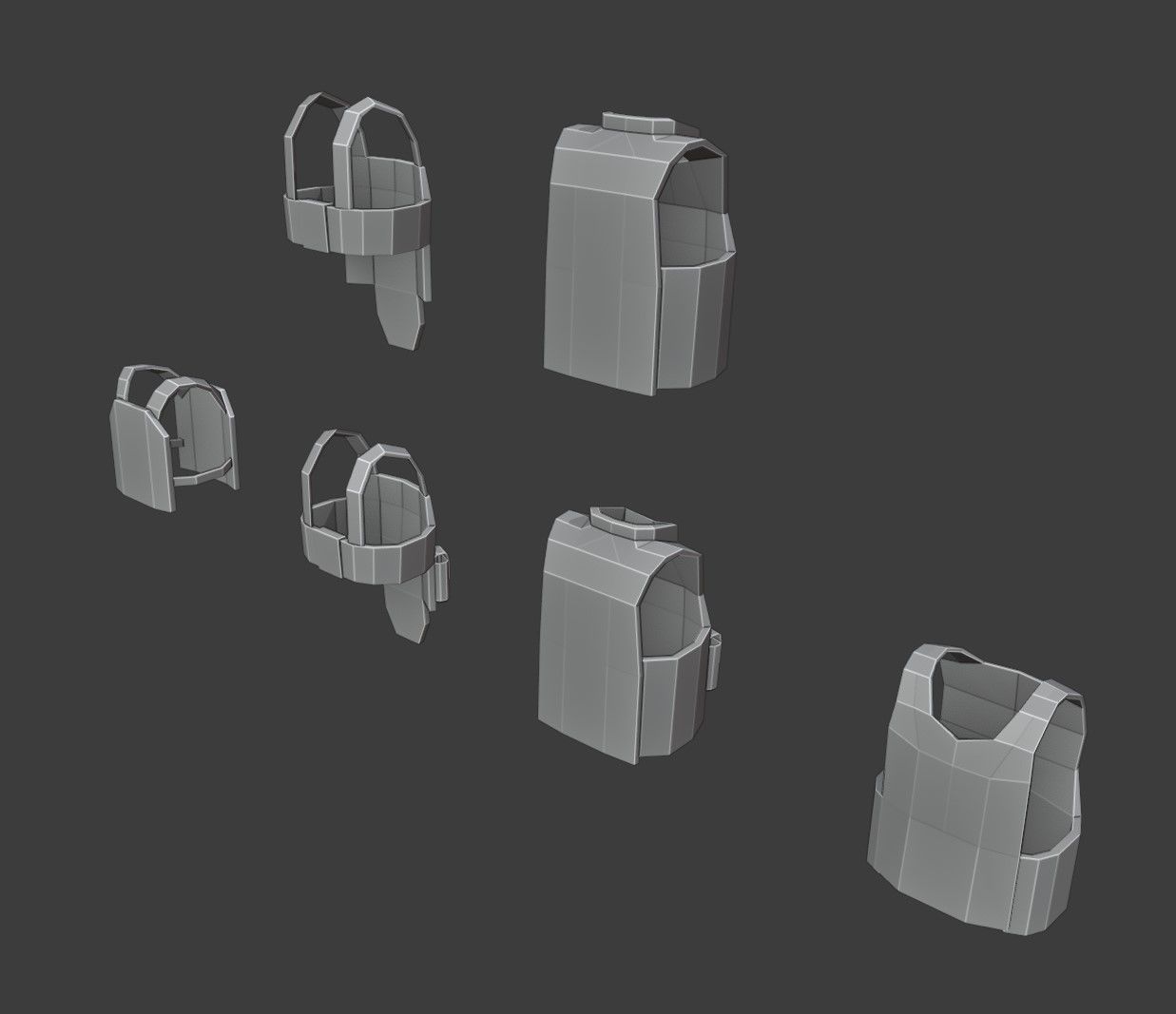  Armoured Vests 2 Low Poly Pack Low-poly 3D model_12