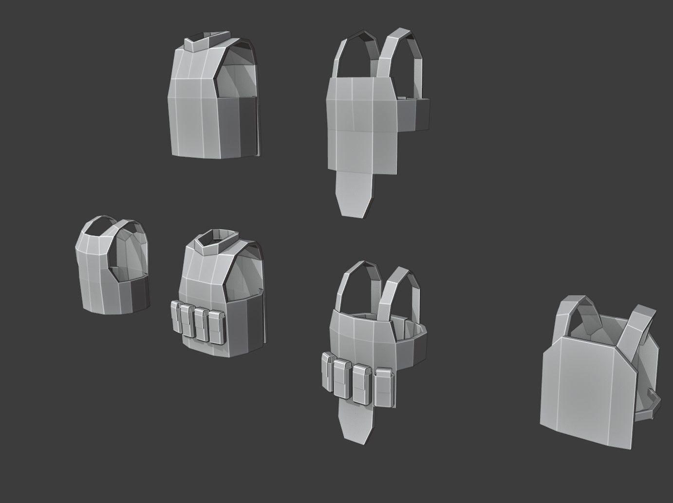  Armoured Vests 2 Low Poly Pack Low-poly 3D model_10
