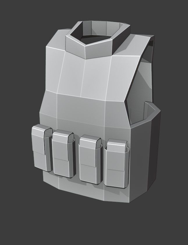  Armoured Vests 2 Low Poly Pack Low-poly 3D model_5