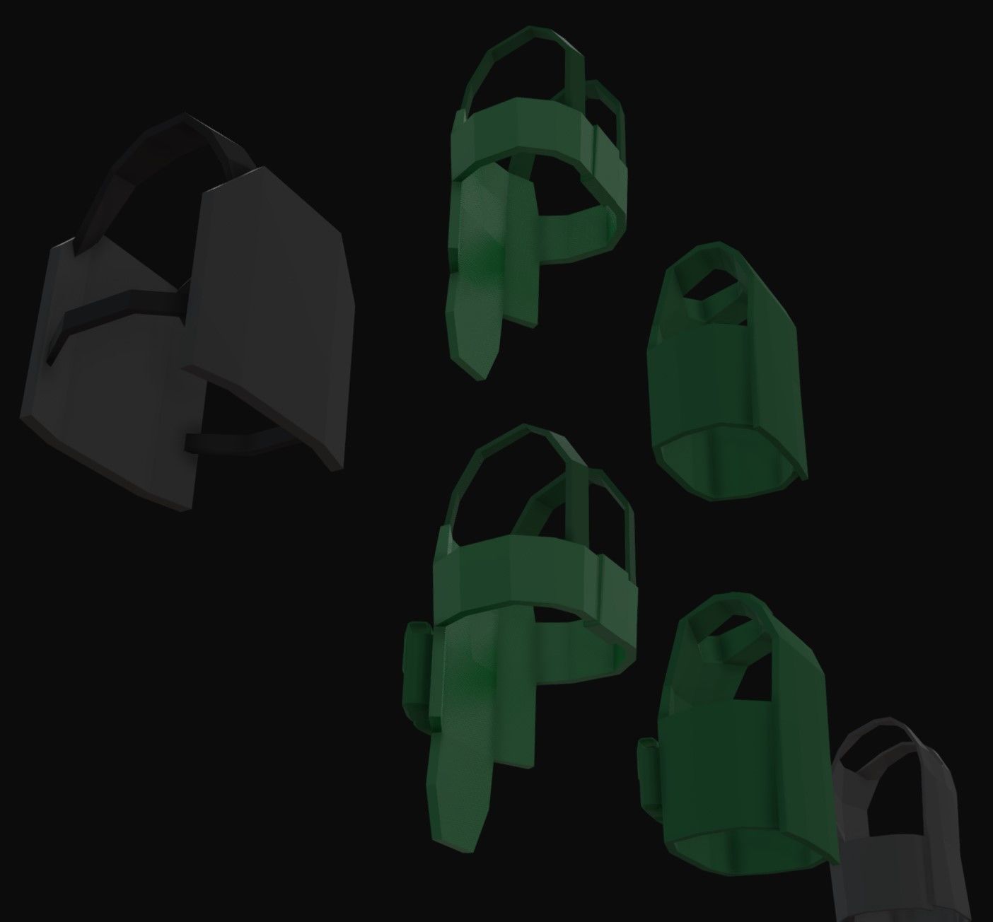  Armoured Vests 2 Low Poly Pack Low-poly 3D model_4