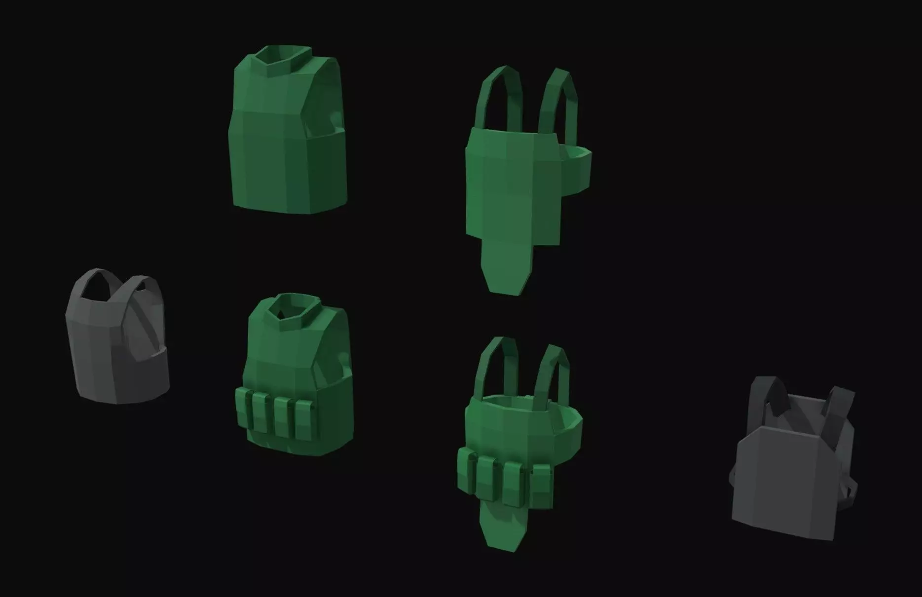 Armoured Vests 2 Low Poly Pack Low-poly 3D model_0