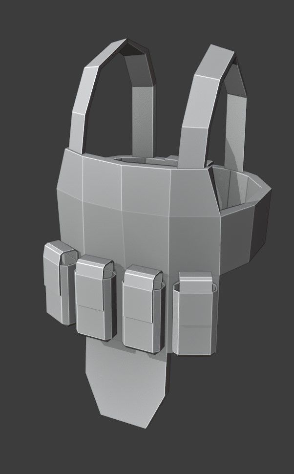  Armoured Vests 2 Low Poly Pack Low-poly 3D model_6