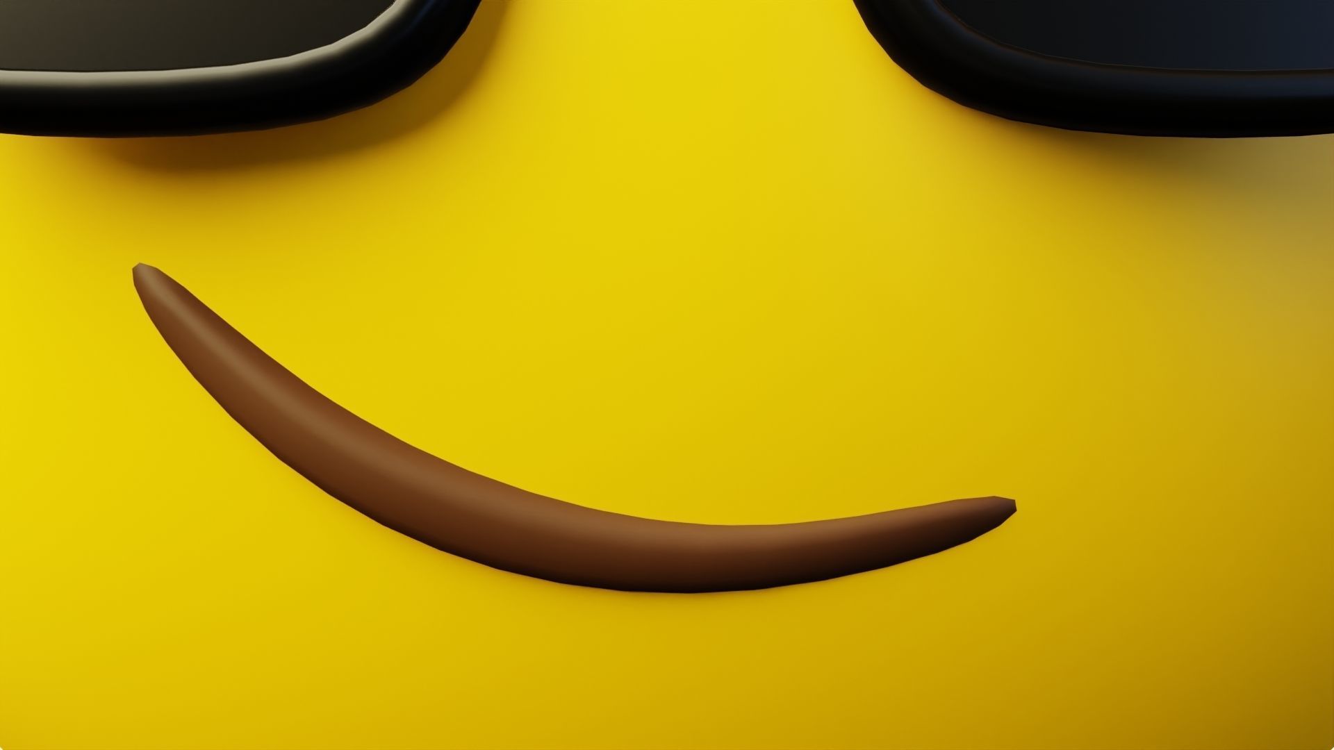 Smirking cool with sunglasses yellow ball Emoji or Smiley 3D model_6