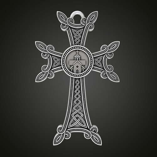 Armenian cross double-sided 3D print model