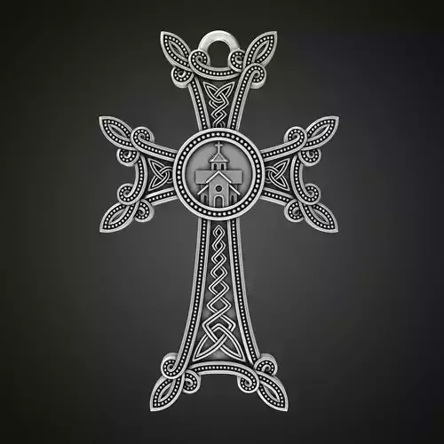 Armenian cross double-sided 3D print model