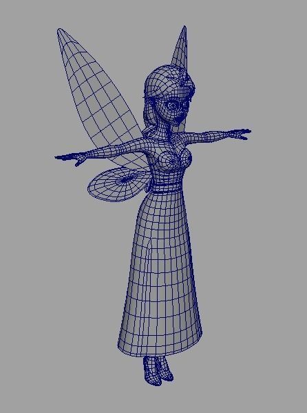 Cartoon fairy Low-poly 3D model_7