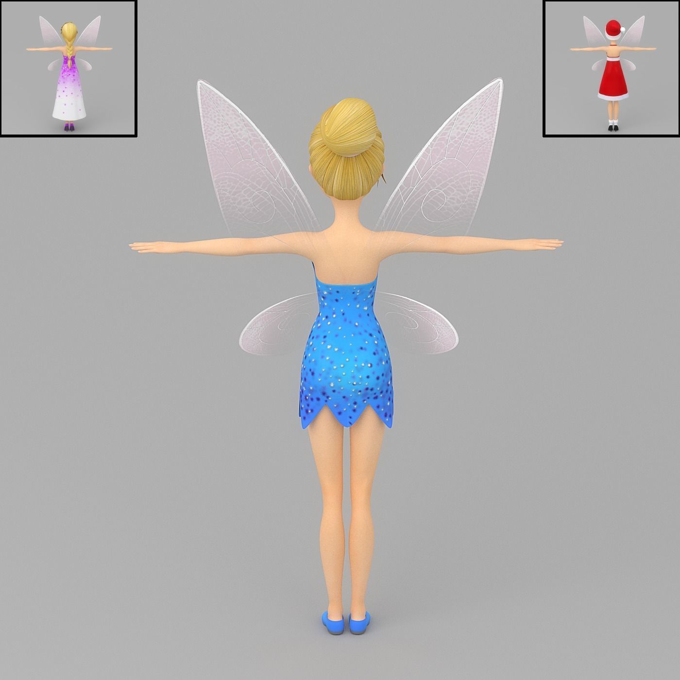 Cartoon fairy Low-poly 3D model_3