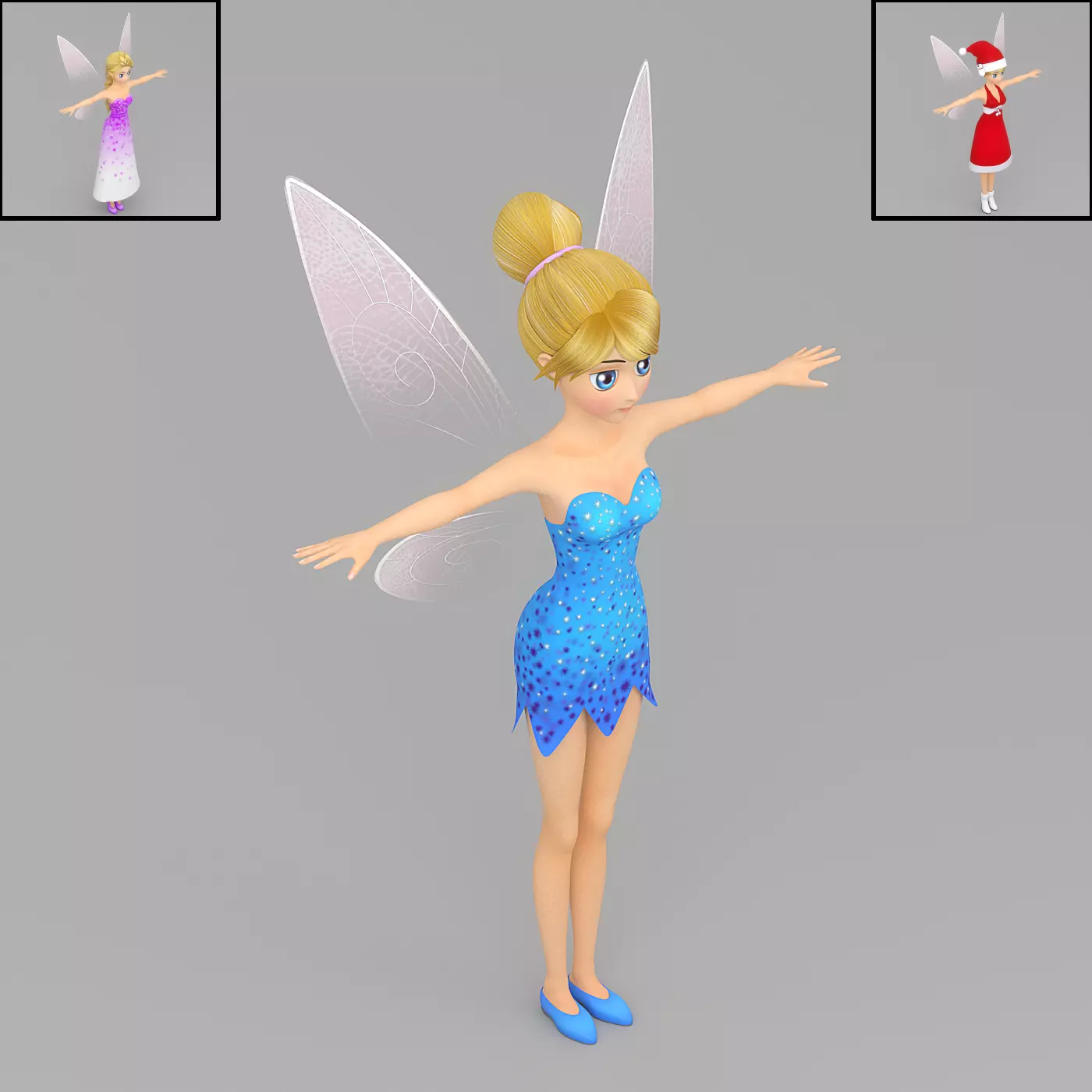 Cartoon fairy Low-poly 3D model_0