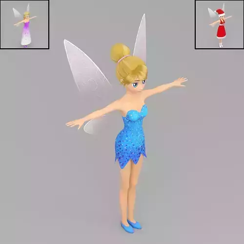 Cartoon fairy Low-poly 3D model