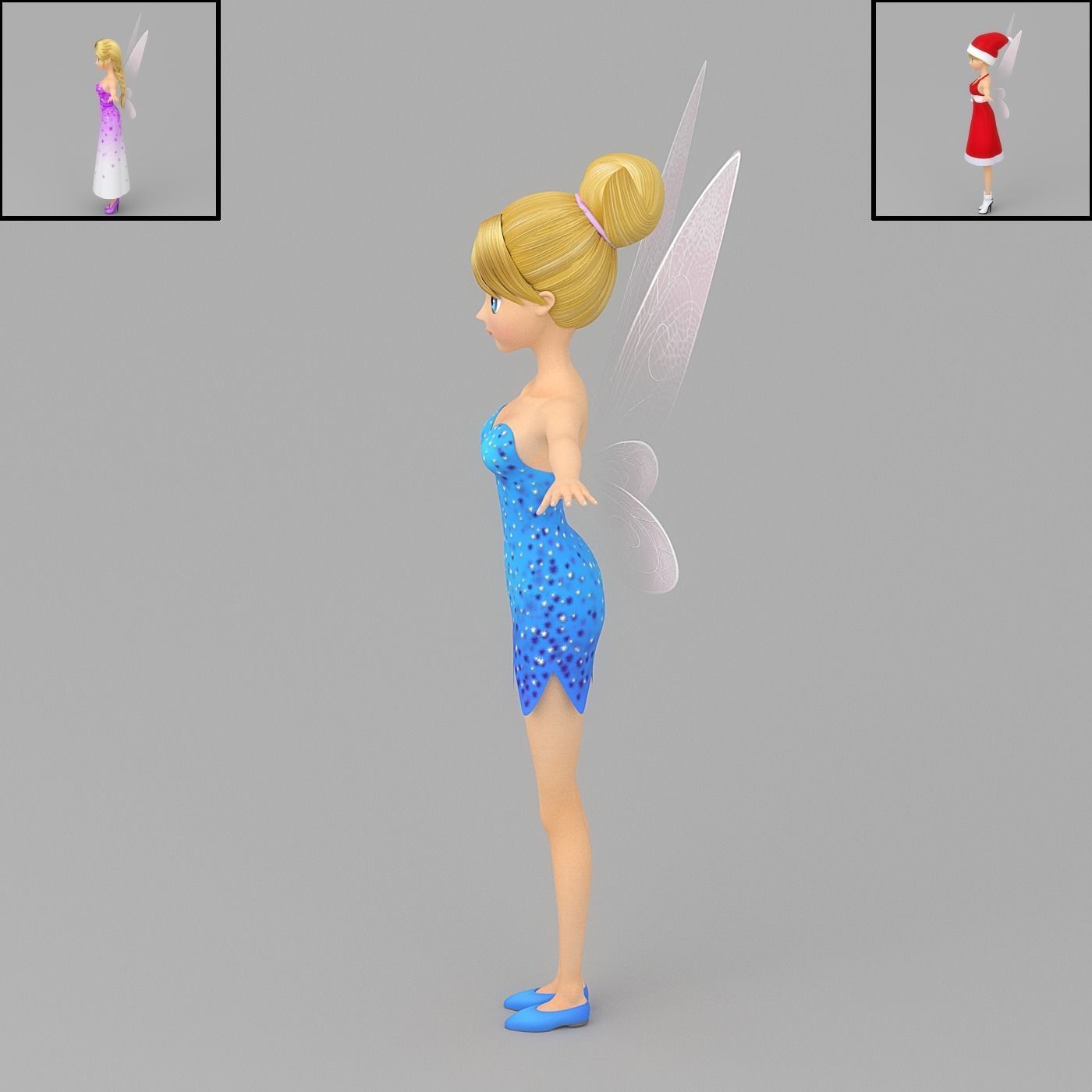 Cartoon fairy Low-poly 3D model_4
