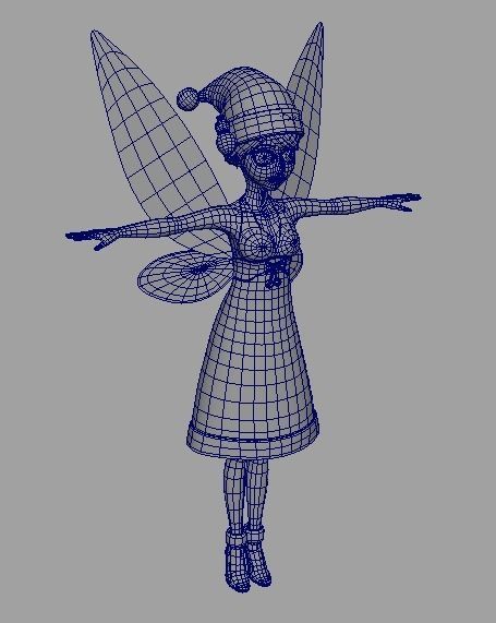 Cartoon fairy Low-poly 3D model_9