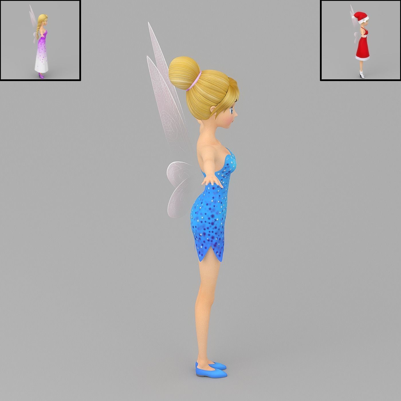 Cartoon fairy Low-poly 3D model_2