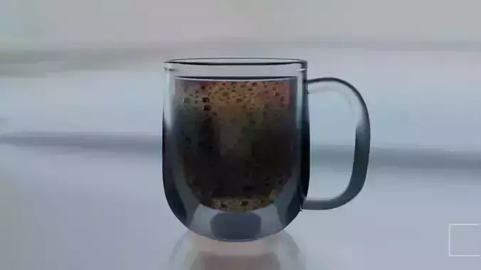 Glass coffee cup Low-poly 3D model