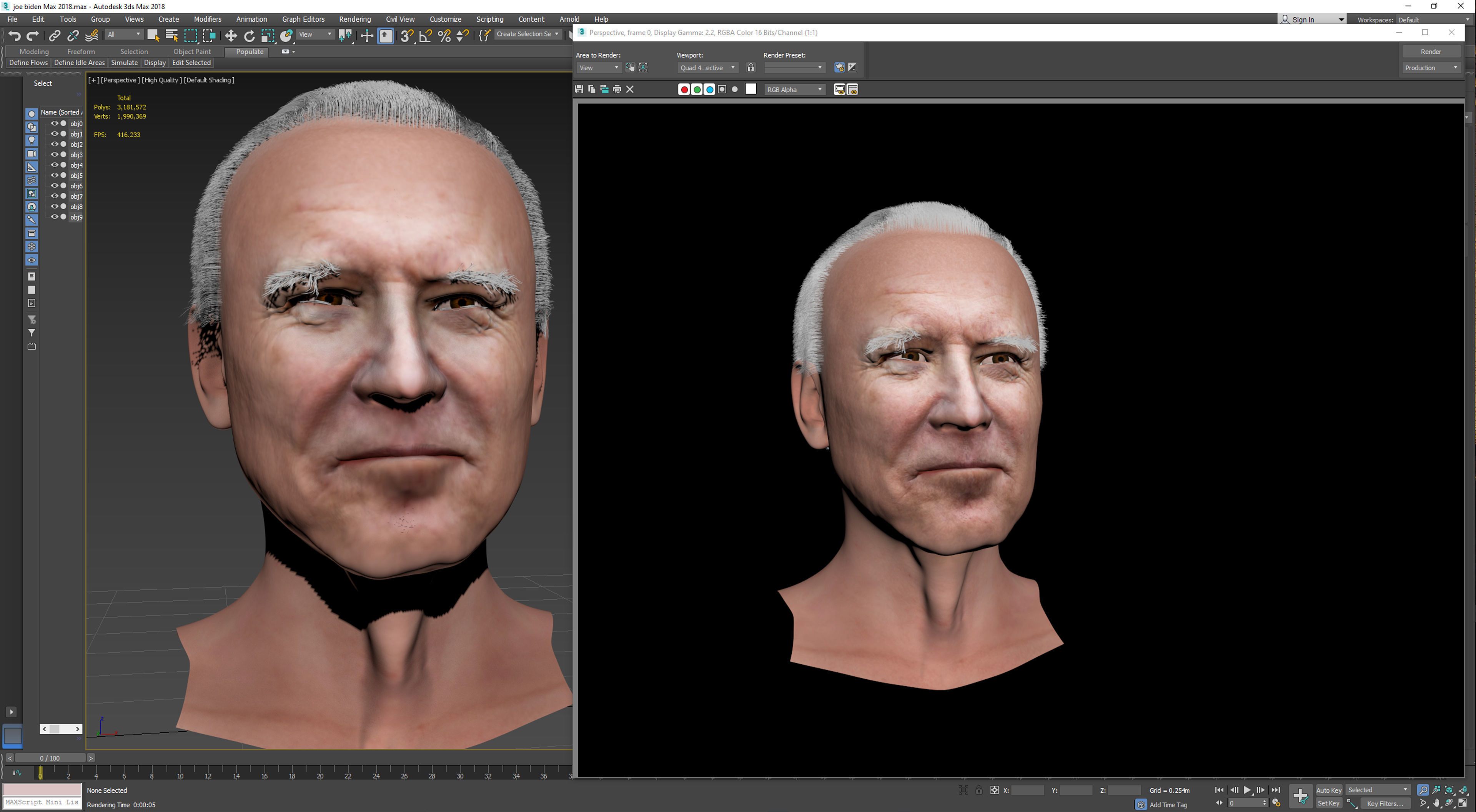 joe biden zbrush 3D Character design 3D model  3D model_15