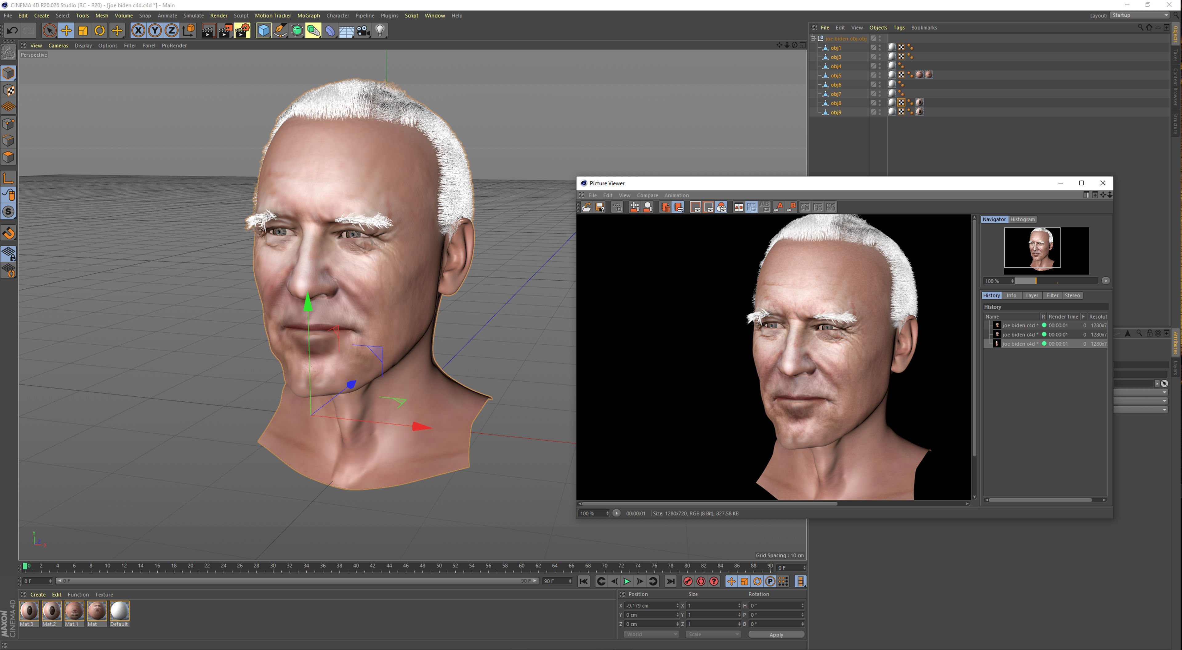 joe biden zbrush 3D Character design 3D model  3D model_17