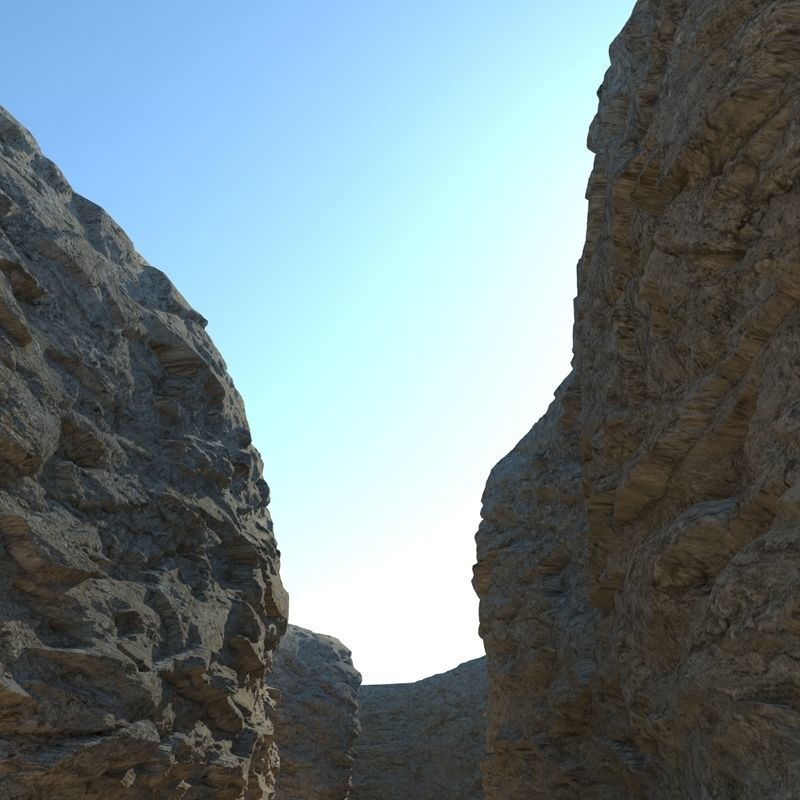 Canyon desert with rocks and sand 3D model_2