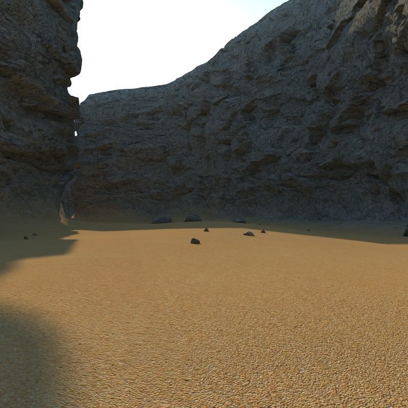 Canyon desert with rocks and sand 3D model_7