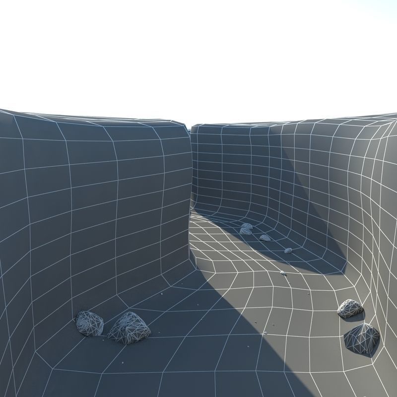 Canyon desert with rocks and sand 3D model_12
