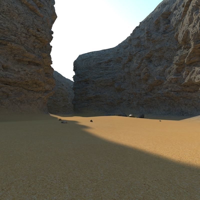 Canyon desert with rocks and sand 3D model_8