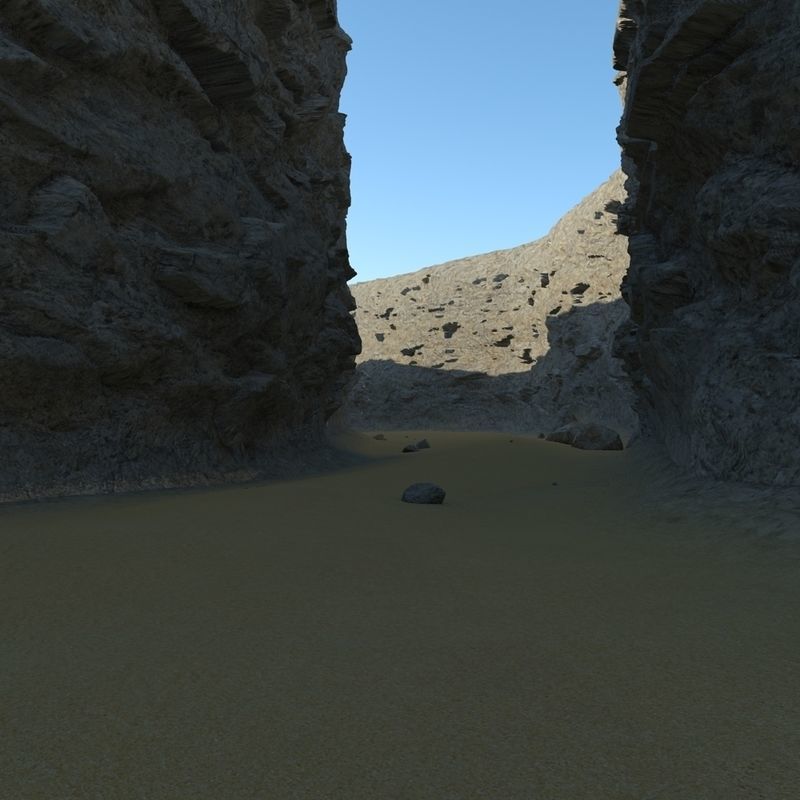 Canyon desert with rocks and sand 3D model_6