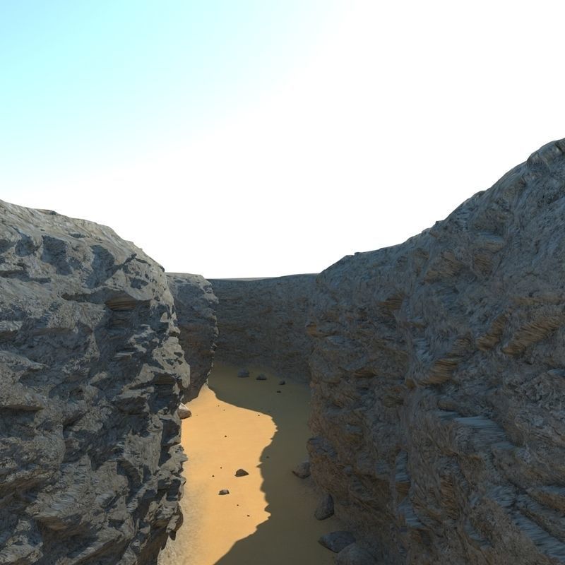 Canyon desert with rocks and sand 3D model_3