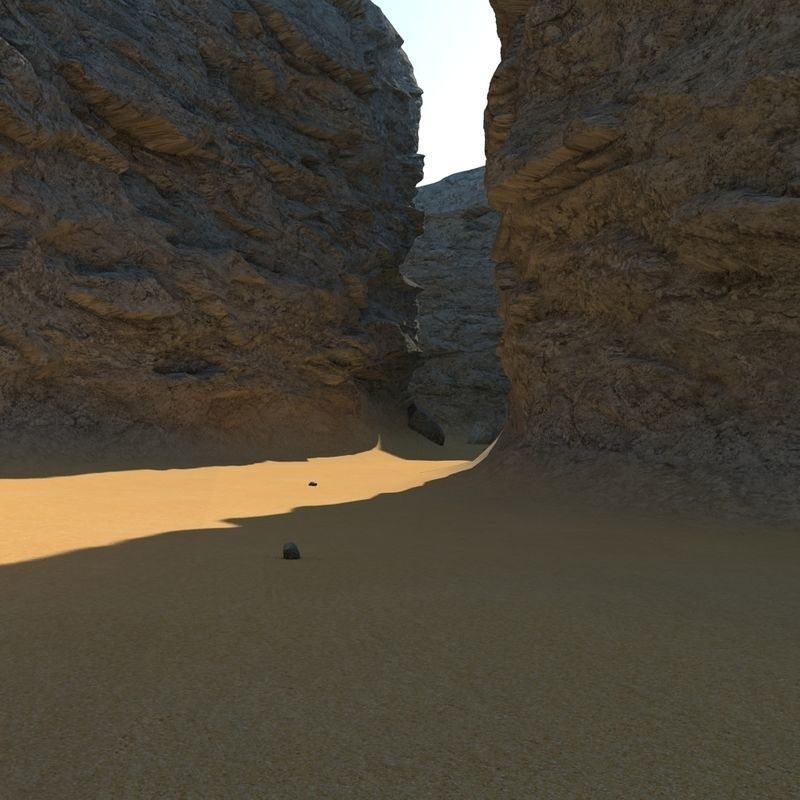 Canyon desert with rocks and sand 3D model_4