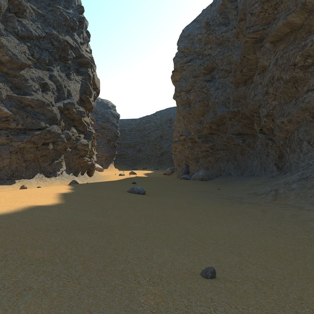 Canyon desert with rocks and sand 3D model_5