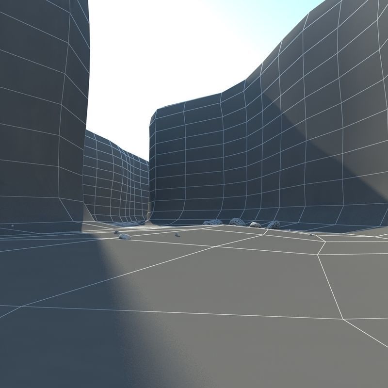 Canyon desert with rocks and sand 3D model_9