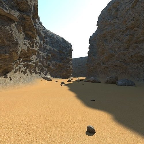 Canyon desert with rocks and sand 3D model