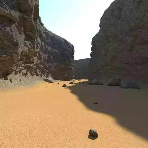 Canyon desert with rocks and sand 3D model