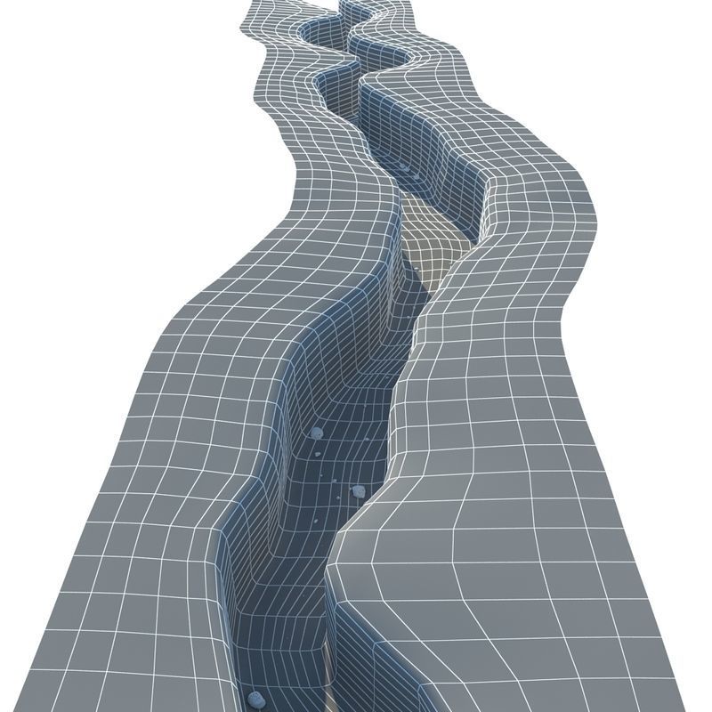 Canyon desert with rocks and sand 3D model_11