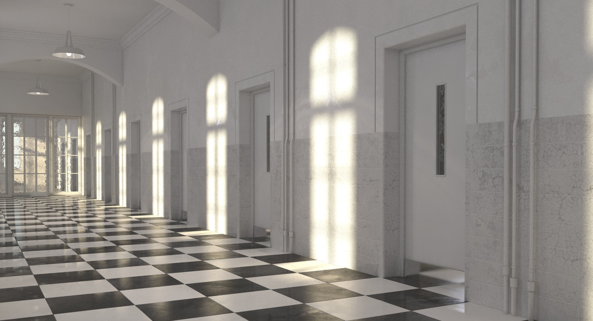 Hospital Hallway 3 3D model_3