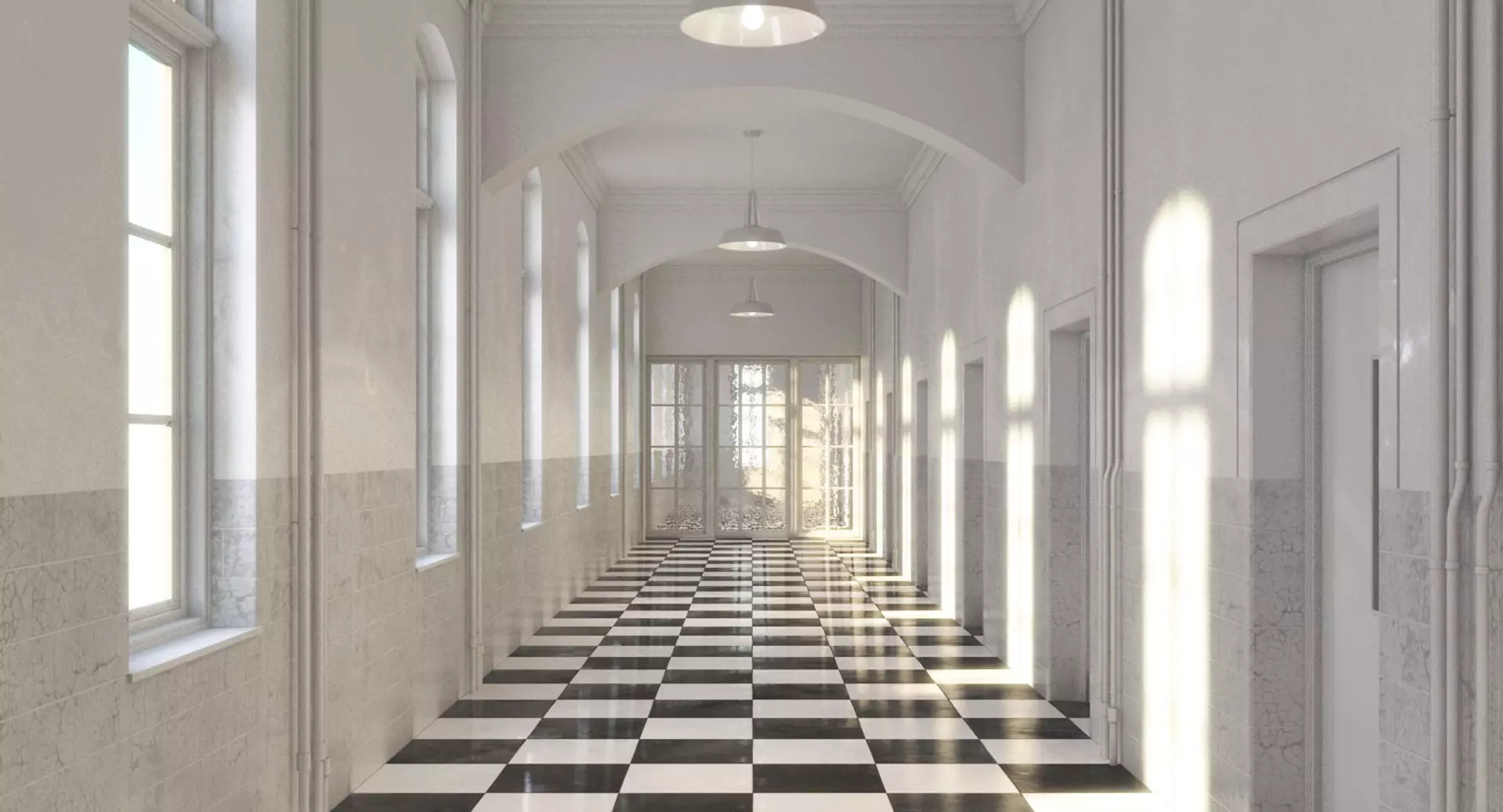 Hospital Hallway 3 3D model_0