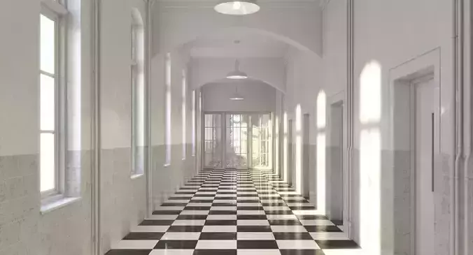 Hospital Hallway 3 3D model
