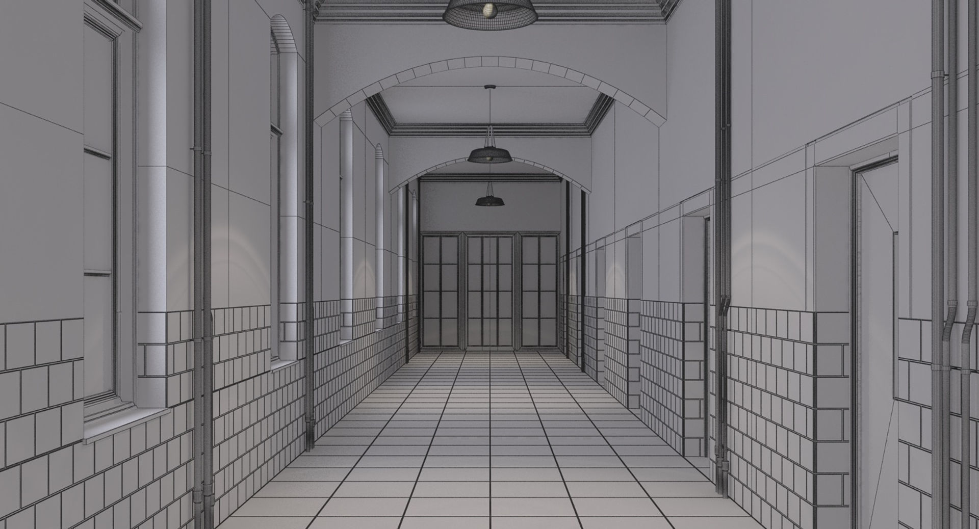 Hospital Hallway 3 3D model_12