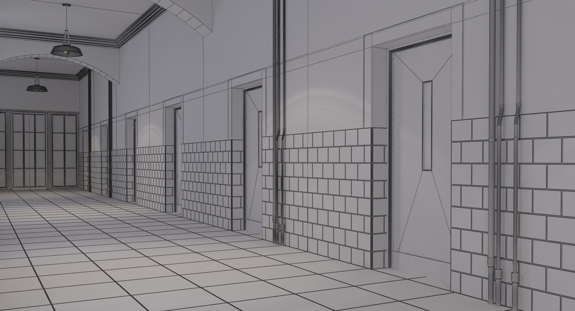 Hospital Hallway 3 3D model_14