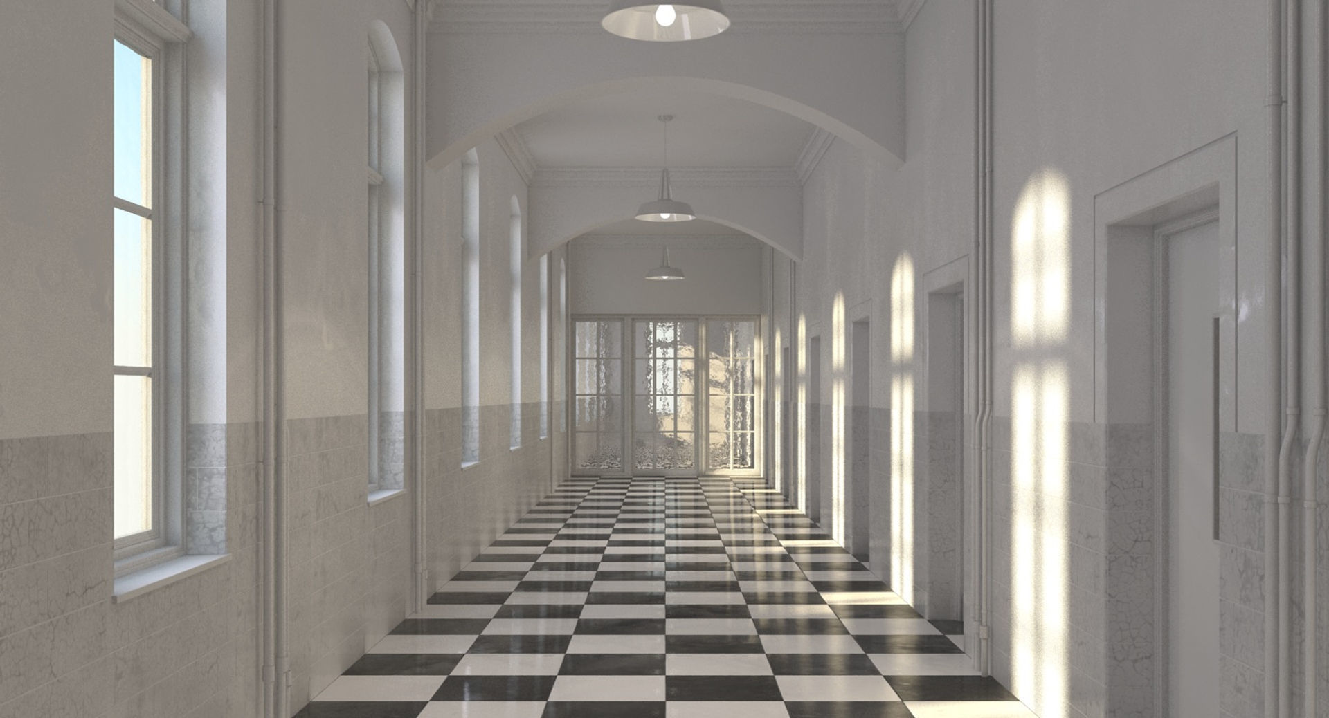 Hospital Hallway 3 3D model_8
