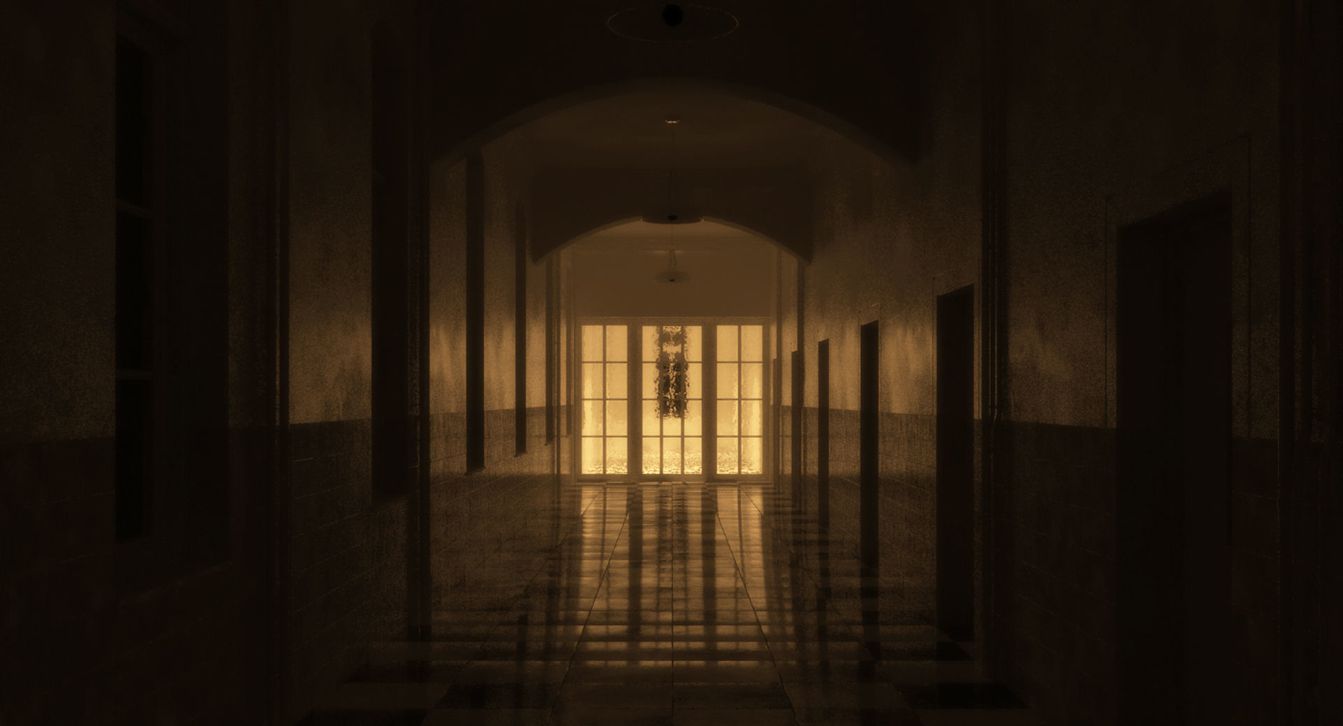 Hospital Hallway 3 3D model_1