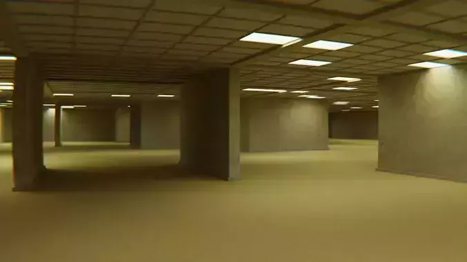 The Backrooms For Blender Eevee and Cycles Low-poly 3D model