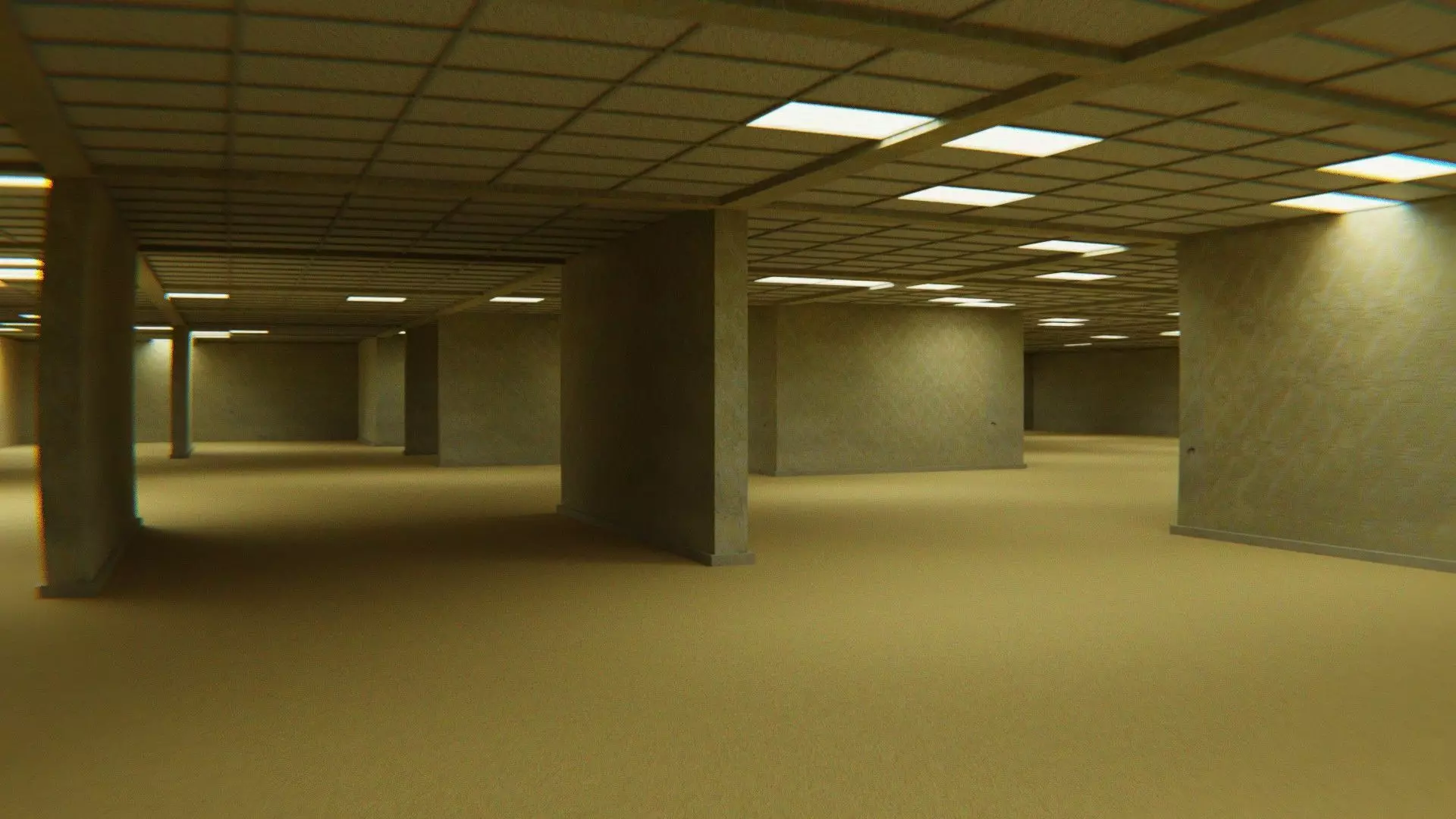 The Backrooms For Blender Eevee and Cycles Low-poly 3D model_0