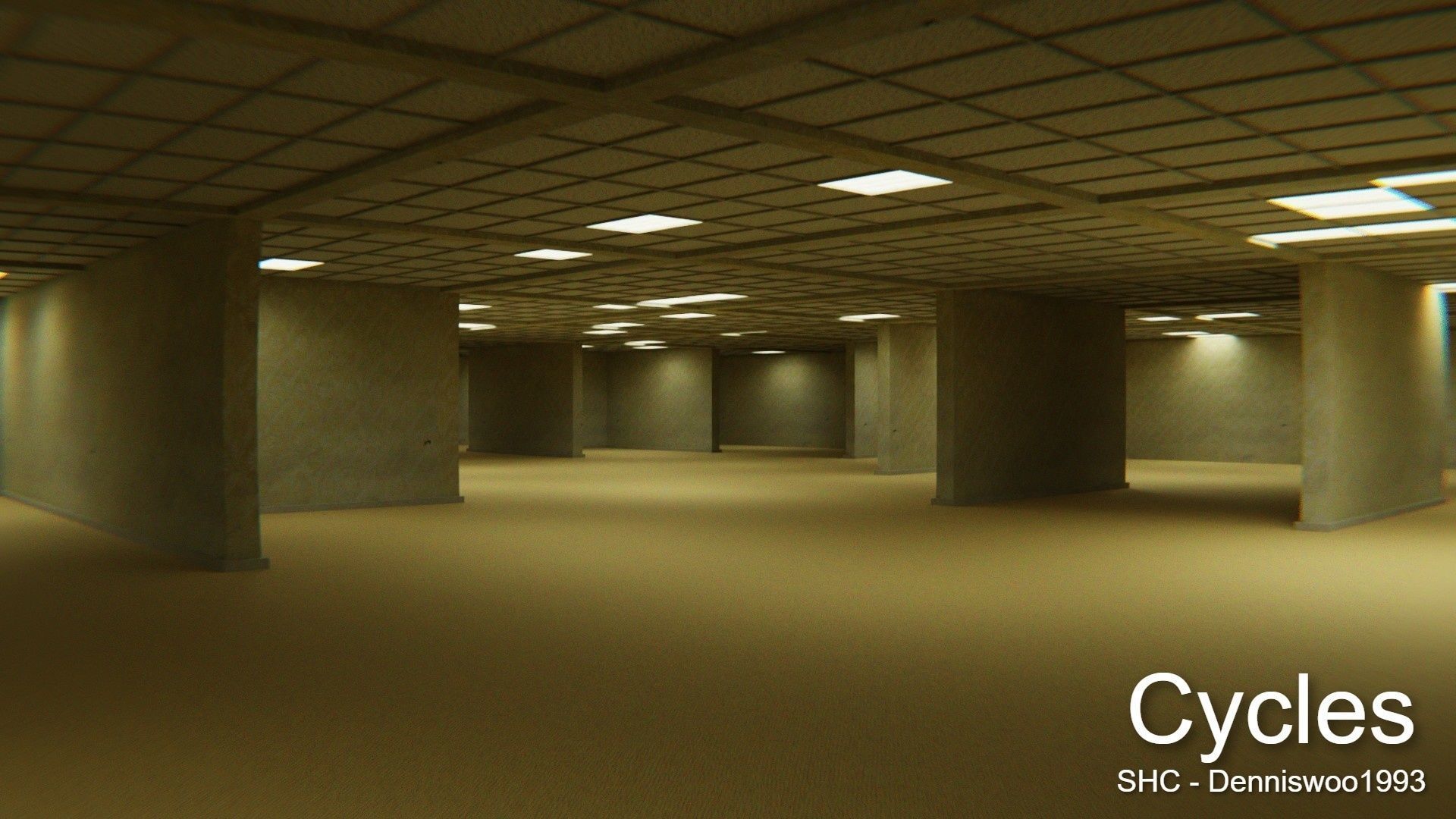 The Backrooms For Blender Eevee and Cycles Low-poly 3D model_4