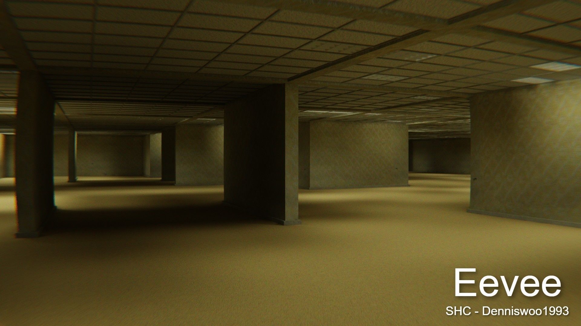 The Backrooms For Blender Eevee and Cycles Low-poly 3D model_3