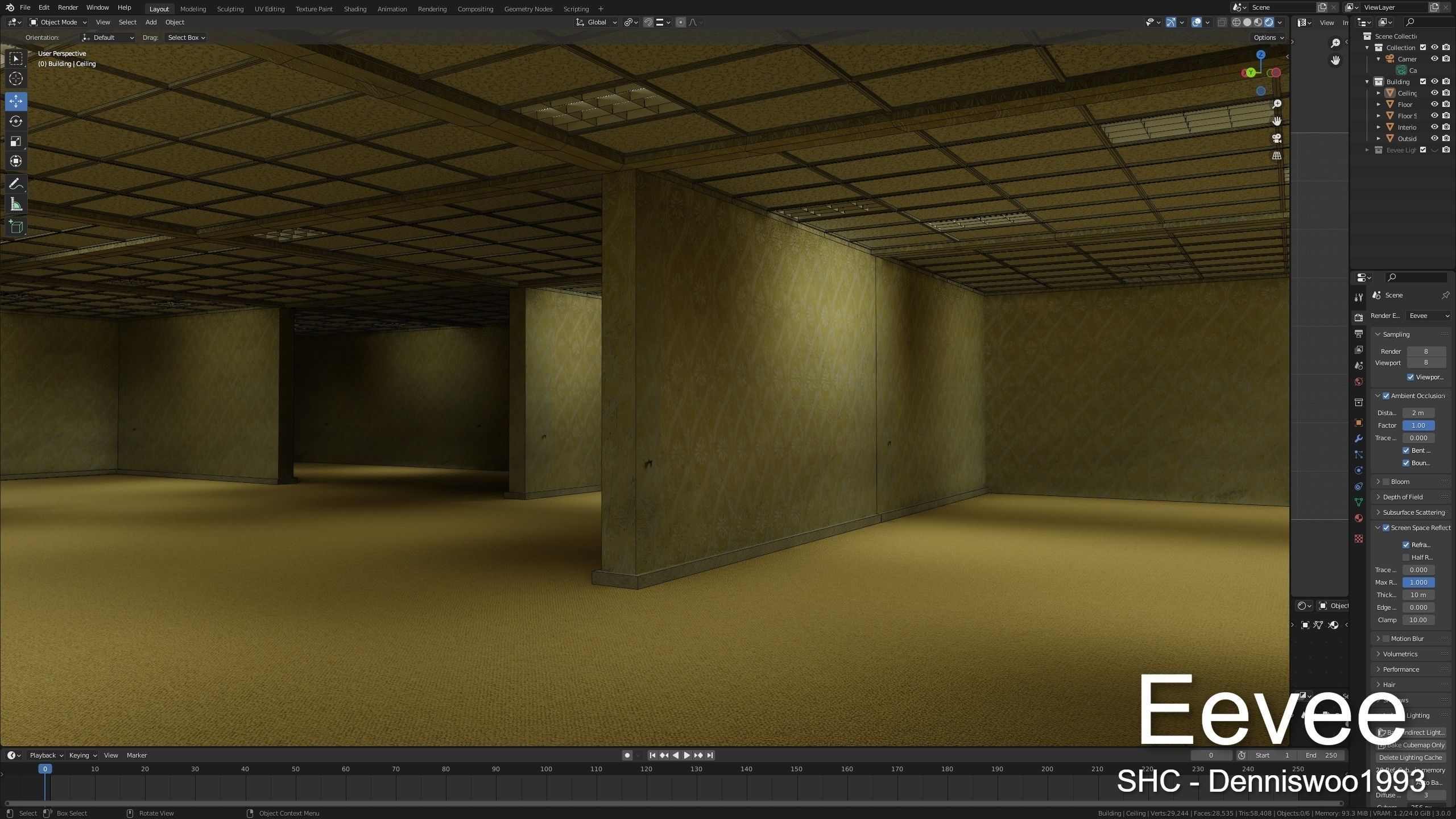 The Backrooms For Blender Eevee and Cycles Low-poly 3D model_10