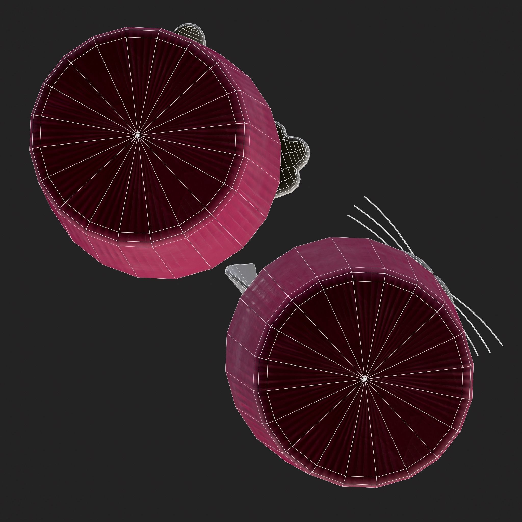 Easter Bunny Top Bottom Cupcake Low-poly 3D model_16