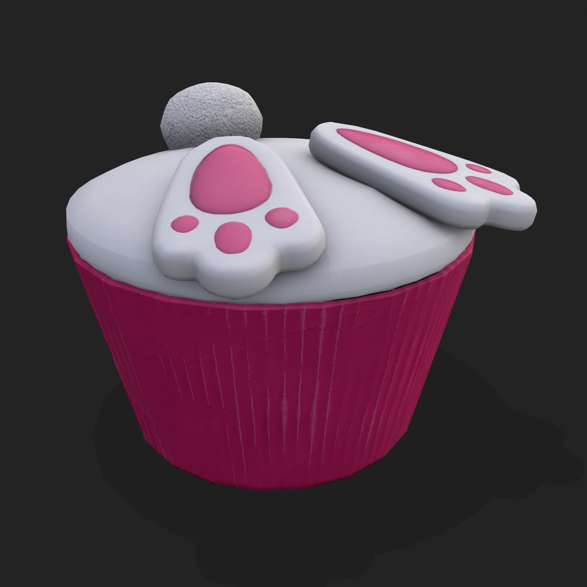 Easter Bunny Top Bottom Cupcake Low-poly 3D model_5
